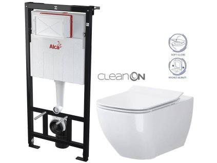 Předstěnový instalační systém bez tlačítka + WC CERSANIT CLEANON VIRGO + SEDÁTKO AM101/1120 X ME1