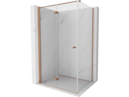 MEXEN/S - Mist-F sprchový kout skládací dveře levá 70 x 85, transparent, měď kartáčovaná 8A6T-070-085-65-00-L