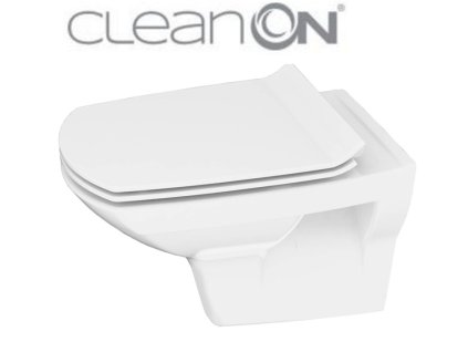 LAUFEN Rámový podomítkový modul CW1 SET s bílým tlačítkem + WC CERSANIT CLEANON CARINA + SEDÁTKO H8946600000001BI CA3