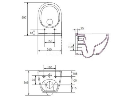 GEBERIT DuofixBasic bez tlačítka + WC CERSANIT ZEN CLEANON + SEDÁTKO 458.103.00.2 X HA1