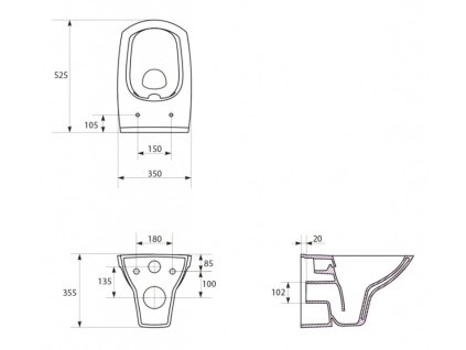 ALCA Jádromodul - předstěnový instalační systém s bílým tlačítkem M1710 + WC CERSANIT CLEANON CARINA + SEDÁTKO AM102/1120 M1710 CA2