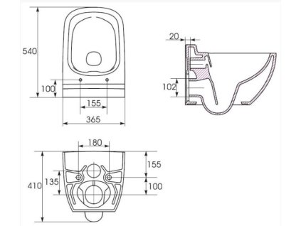 JIKA předstěnový instalační systém bez tlačítka + WC CERSANIT CLEANON CASPIA + SEDÁTKO H895652 X CP1