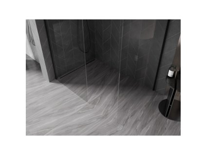 MEXEN/S - Kioto-X Sprchová zástěna WALK-IN 100 x 70, transparent 10 mm, černá 800-100-202-70-00-070-X