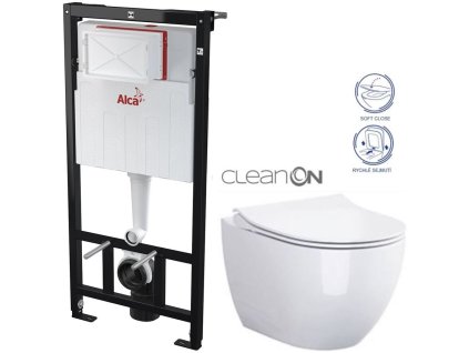 Předstěnový instalační systém bez tlačítka + WC CERSANIT ZEN CLEANON + SEDÁTKO AM101/1120 X HA1