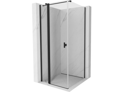 MEXEN/S - Mist T sprchový kout dveře křídlové 100 x 100, transparent, černá 8A4T-100-100-70-00