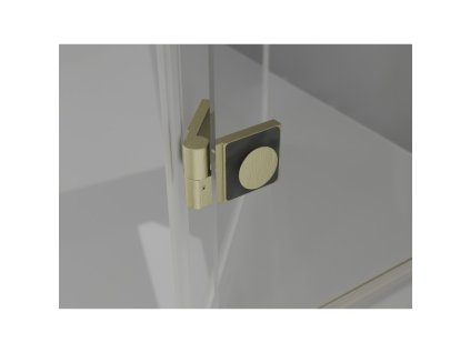 MEXEN/S - Mist H T sprchový kout dveře křídlové pravá 70 x 90, transparent, zlato kartáčovaná 8A5T-070-090-55-00-P