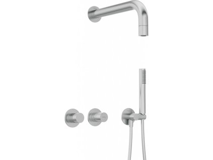 DEANTE - Silia Hexa Podomítkový sprchový set, s pevnou sprchovou hlavicí, nerez NHS_F0XK