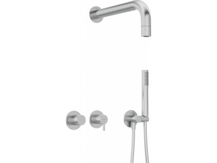 DEANTE - Silia nerez - Podomítkový sprchový set, s ruční a hlavovou sprchou NQS_F0XK