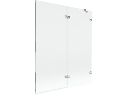 MEXEN/S - Lunar vanová zástěna 2-křídlová pravá 140 x 150, transparent, chrom 897-140-100-01-00-P
