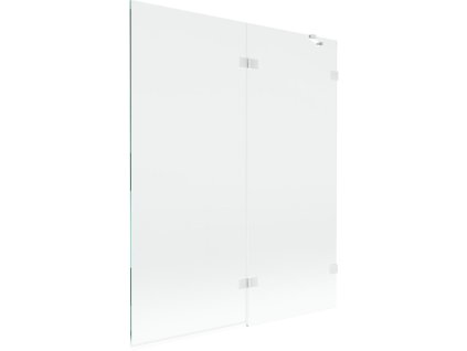 MEXEN/S - Lunar vanová zástěna 2-křídlová pravá 140 x 150, transparent, bílá 897-140-100-20-00-P