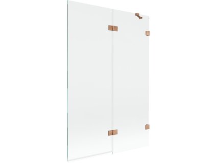 MEXEN/S - Lunar vanová zástěna 2-křídlová pravá 120 x 150, transparent, měď kartáčovaná 897-120-100-65-00-P