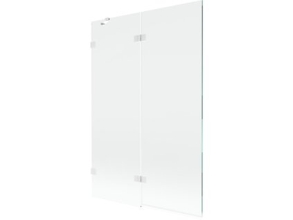 MEXEN/S - Lunar vanová zástěna 2-křídlová levá 120 x 150, transparent, bílá 897-120-100-20-00-L