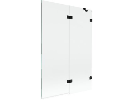MEXEN/S - Lunar vanová zástěna 2-křídlová pravá 120 x 150, transparent, černá 897-120-100-70-00-P