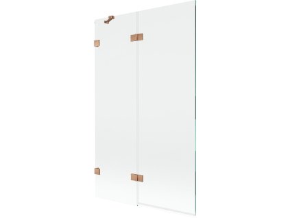 MEXEN/S - Lunar vanová zástěna 2-křídlová levá 110 x 150, transparent, měď kartáčovaná 897-110-100-65-00-L