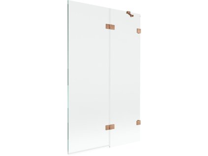 MEXEN/S - Lunar vanová zástěna 2-křídlová pravá 110 x 150, transparent, měď kartáčovaná 897-110-100-65-00-P
