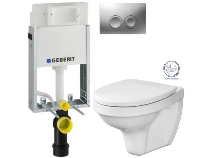 GEBERIT KOMBIFIXBasic vč. matného tlačítka DELTA 25 + WC CERSANIT DELFI + SOFT SEDÁTKO 110.100.00.1 21MA DE2