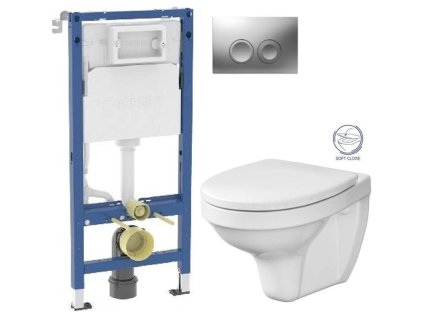 GEBERIT DuofixBasic s matným tlačítkem DELTA21 + WC CERSANIT DELFI + SOFT SEDÁTKO 458.103.00.2 21MA DE2