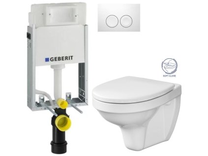 GEBERIT KOMBIFIXBasic vč. bílého tlačítka DELTA 21 + WC CERSANIT DELFI + SOFT SEDÁTKO 110.100.00.1 21BI DE2