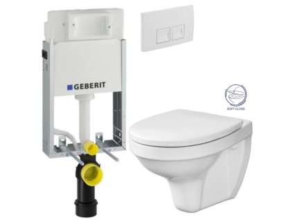 GEBERIT KOMBIFIXBasic vč. bílého tlačítka DELTA 50 + WC CERSANIT DELFI + SOFT SEDÁTKO 110.100.00.1 50BI DE2