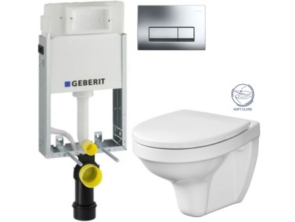 GEBERIT KOMBIFIXBasic vč. chromového tlačítka DELTA 51 + WC CERSANIT DELFI + SOFT SEDÁTKO 110.100.00.1 51CR DE2