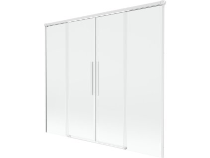 MEXEN/S - Rox vanová zástěna 2-křídlová posuvná 180 x 150, transparent, bílá 8C9-180-002-20-00