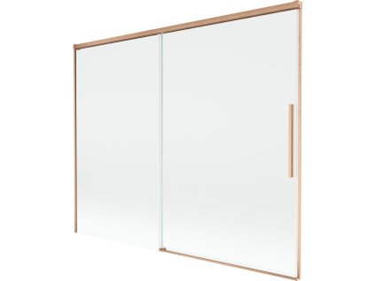 MEXEN/S - Rox vanová zástěna 2-křídlová posuvná 190 x 150, transparent, měď kartáčovaná 8C9-190-001-65-00