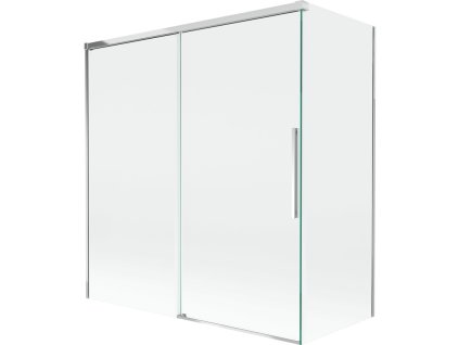MEXEN/S - Rox vanová zástěna 2-křídlová posuvná 150 + 70 x 150, transparent, chrom 8C9-150-070-01-00