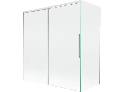 MEXEN/S - Rox vanová zástěna 2-křídlová posuvná 150 + 70 x 150, transparent, bílá 8C9-150-070-20-00