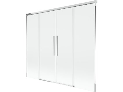 MEXEN/S - Rox vanová zástěna 2-křídlová posuvná 170 x 150, transparent, chrom 8C9-170-002-01-00