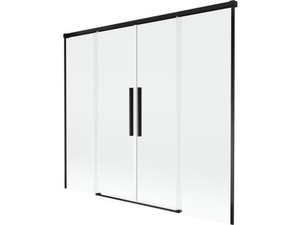 MEXEN/S - Rox vanová zástěna 2-křídlová posuvná 170 x 150, transparent, černá 8C9-170-002-70-00