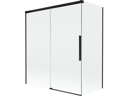 MEXEN/S - Rox vanová zástěna 2-křídlová posuvná 140 + 70 x 150, transparent, černá 8C9-140-070-70-00