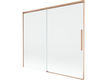 MEXEN/S - Rox vanová zástěna 2-křídlová posuvná 180 x 150, transparent, měď kartáčovaná 8C9-180-001-65-00