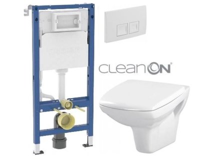 GEBERIT DuofixBasic s bílým tlačítkem DELTA50 + WC CERSANIT CLEANON CARINA + SEDÁTKO 458.103.00.2 50BI CA1