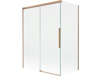 MEXEN/S - Rox vanová zástěna 2-křídlová posuvná 120 + 70 x 150, transparent, měď kartáčovaná 8C9-120-070-65-00