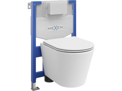 MEXEN/S - WC předstěnová instalační sada Fenix XS-F s mísou WC Rico + sedátko softclose, bílá mat 68030724001