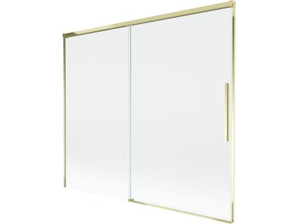 MEXEN/S - Rox vanová zástěna 2-křídlová posuvná 180 x 150, transparent, zlatá 8C9-180-001-50-00