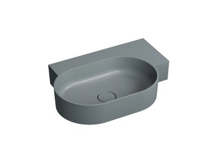 OMNIRES - OVO M+ umyvadlo na desku/závěsné - pravé, 64 x 44 cm, ash grey mat; OVO645UWPAG