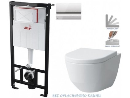 Předstěnový instalační systém s chromovým tlačítkem M1721 + WC LAUFEN PRO RIMLESS + SEDÁTKO AM101/1120 M1721 LP1