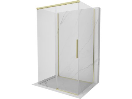 MEXEN/S - Rox-3S sprchový kout 3 stěnný , posuvný 110 x 95, transparent, zlato kartáčovaná 8C2-110-095-55-00-3S