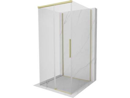 MEXEN/S - Rox-3S sprchový kout 3 stěnný , posuvný 95 x 95, transparent, zlato kartáčovaná 8C2-095-095-55-00-3S