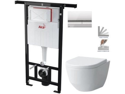 Předstěnový instalační systém s chromovým tlačítkem M1721 + WC LAUFEN PRO + SEDÁTKO AM102/1120 M1721 LP3