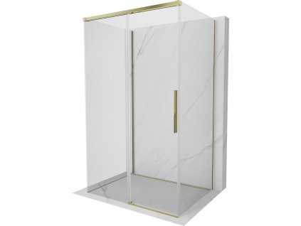 MEXEN/S - Rox-3S sprchový kout 3 stěnný , posuvný 105 x 85, transparent, zlato 8C2-105-085-50-00-3S