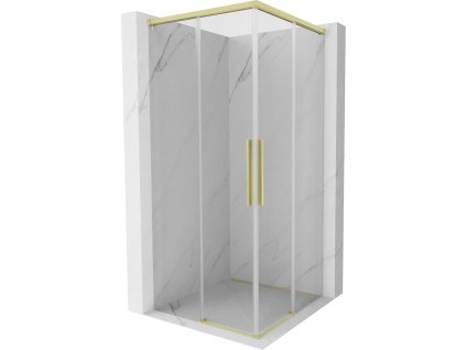 MEXEN/S - Rox Duo sprchový kout posuvný 85 x 85, transparent, zlato kartáčovaná 8C2D-085-085-55-00