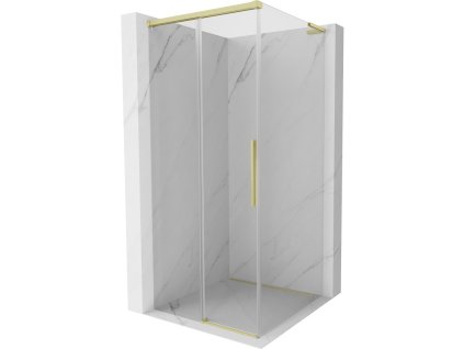 MEXEN/S - Rox L sprchový kout posuvný 95 x 95, transparent, zlato kartáčovaná 8C2L-095-095-55-00