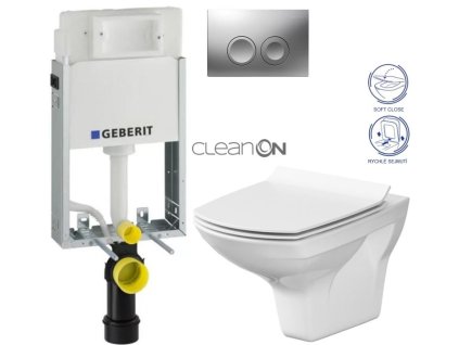 GEBERIT KOMBIFIXBasic vč. matného tlačítka DELTA 25 + WC CERSANIT CLEANON CARINA + SEDÁTKO 110.100.00.1 21MA CA3