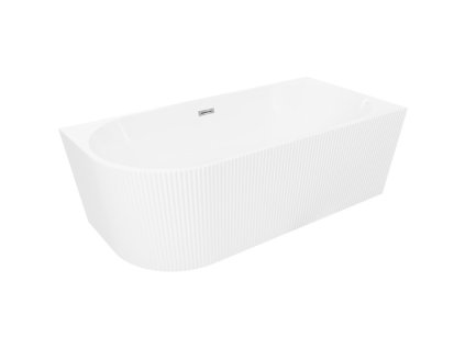 MEXEN/S - Silo volně stojící rohová vana pravá reliéf 170 x 80, bílá, sifon a přepad chrom 52891708000P-01