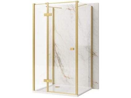 REA/S - Sprchový kout Atlas 90x90 Brush Gold vlevo KPL-K4870