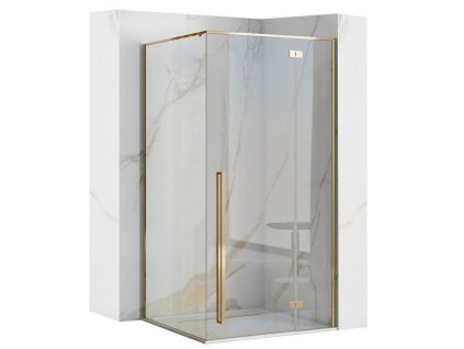 REA/S - Sprchový kout FARGO 90x90 - zlatý Se sprchovou vaničkou Savoy KPL-K4903