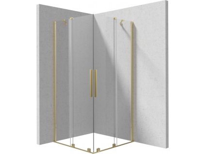 DEANTE - Sprchový kout Prizma zlato kartáčované, čtvercová, 90x90 cm KPNRP09P09