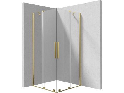 DEANTE - Sprchový kout Prizma zlatá, čtvercová, 90x90 cm KPNZP09P09